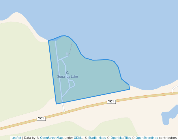 walking in Squanga Lake Territorial Park map in Tagish