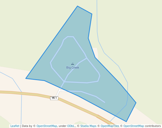 walking in Big Creek Territorial Park map in Watson Lake