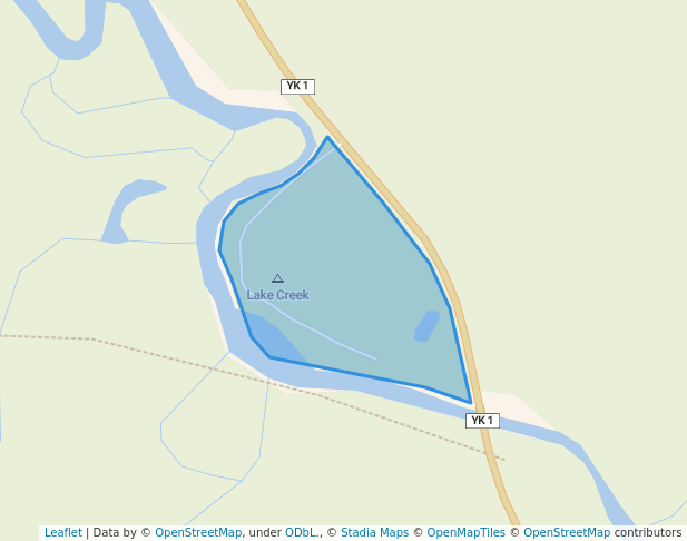 walking in Lake Creek Territorial Park map in Beaver Creek
