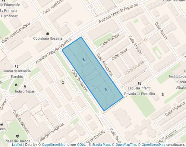 walking in Parque de las Islas Filipinas map in Alcalá de Henares