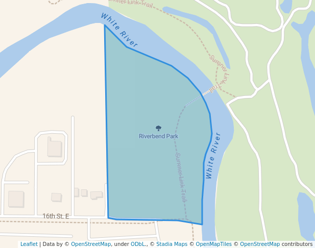 walking in Riverbend Park map in Sumner