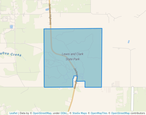 walking in Lewis and Clark State Park map in Winlock