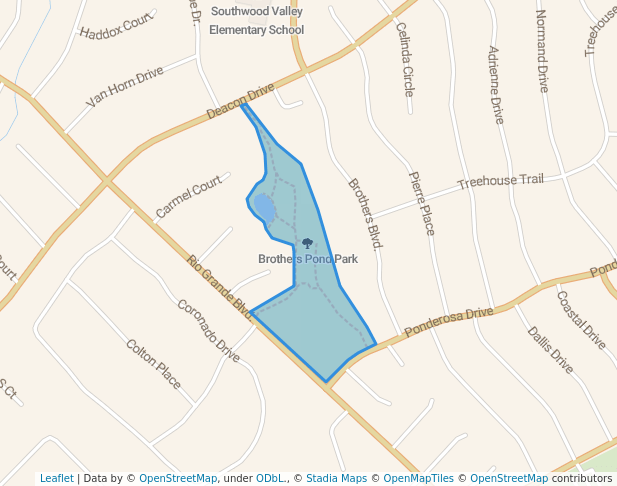 walking in Brothers Pond Park map in College Station