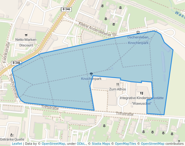 walking in Knochenpark map in Oschersleben