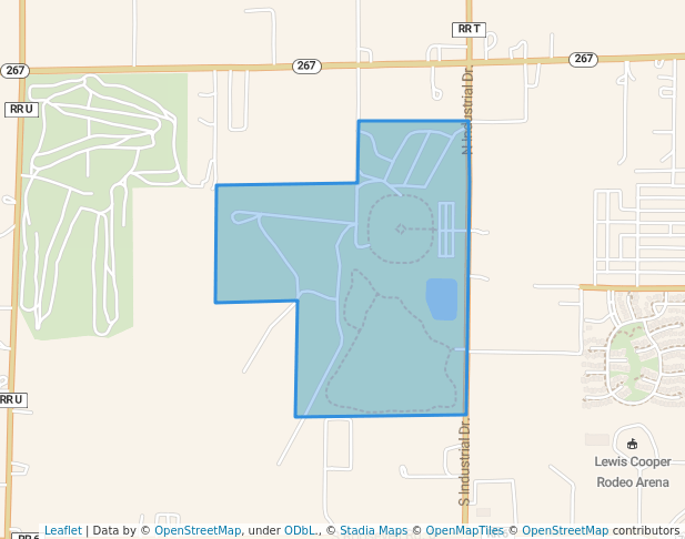walking in Portales Recreation Complex map in Portales