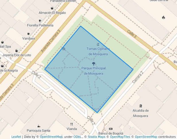 walking in Parque Principal de Mosquera map in Mosquera