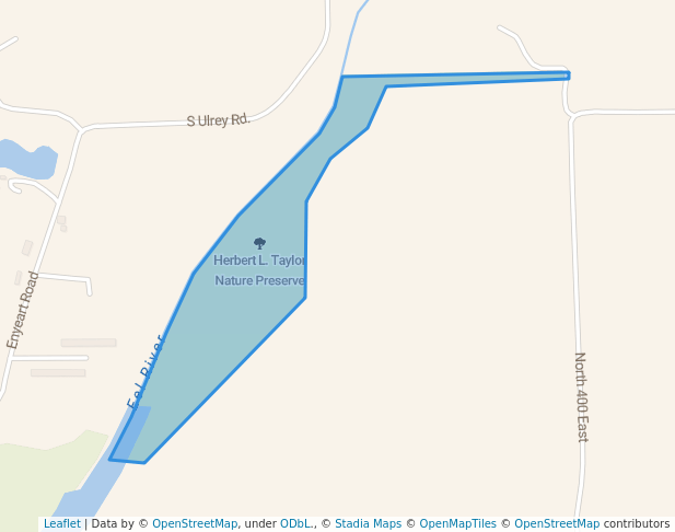 walking in Herbert L. Taylor Nature Preserve map in North Manchester