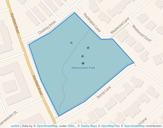 walking in Weberstown Park map in Stockton