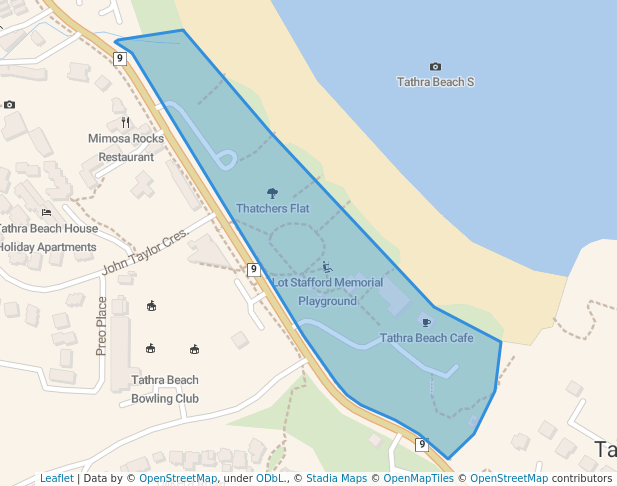 walking in Thatchers Flat map in Tathra