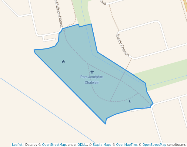 walking in Parc Joséphte-Chatelain map in Chambly