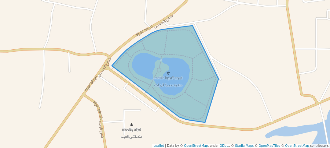 walking in منتـزه بحيـرة قريـات map in Quriyat
