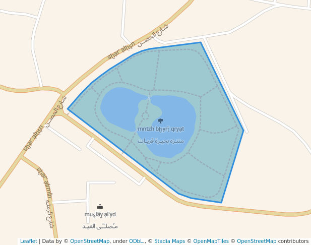 walking in منتـزه بحيـرة قريـات map in Quriyat