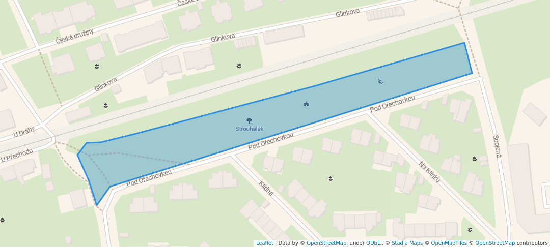 walking in Strouhalák map in Prague