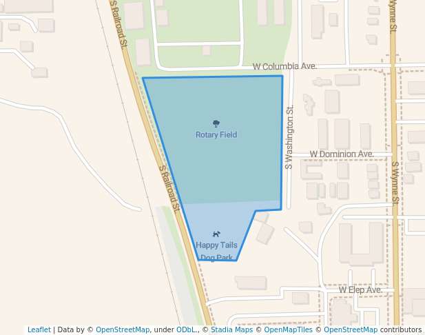 walking in Rotary Field map in Colville