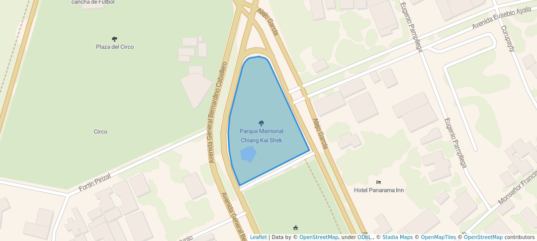 walking in Parque Memorial Chiang Kai Shek map in Ciudad del Este