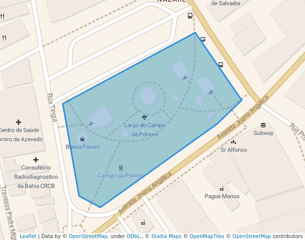 walking in Praça do Fórum Ruy Barbosa map in Salvador