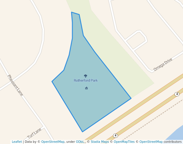 walking in Rutherford Park map in Newark