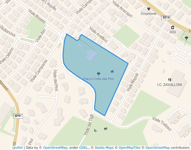 walking in Parco Colle dei Pini map in Riccione