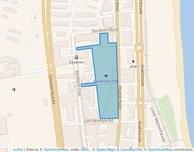 walking in Carpendale Park map in Durban