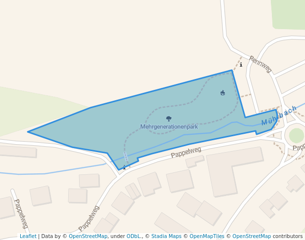 walking in Mehrgenerationenpark map in Dingolfing