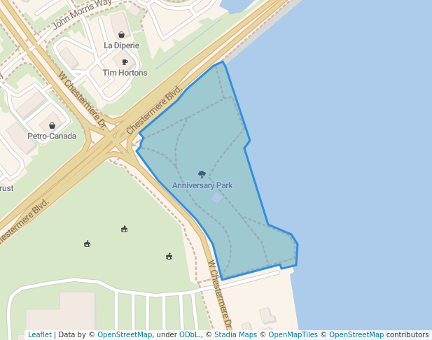 walking in Anniversary Park map in Chestermere