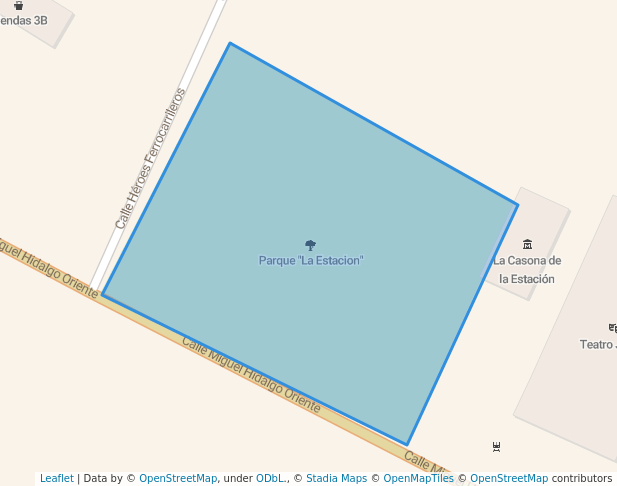 walking in Parque "La Estacion" map in Zitácuaro