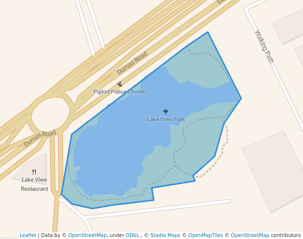 walking in Lake View Park map in Surat