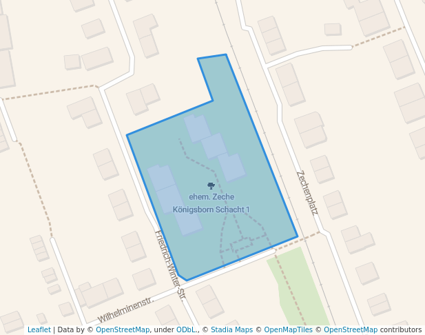 walking in ehem. Zeche Königsborn Schacht 1 map in Unna