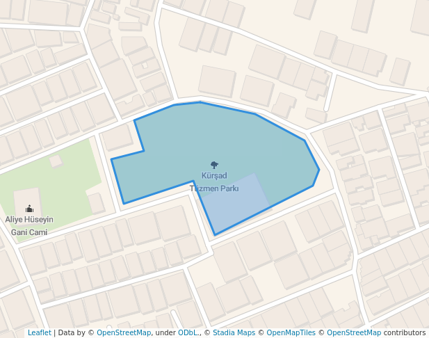 walking in Kürşad Tüzmen Parkı map in Gaziantep