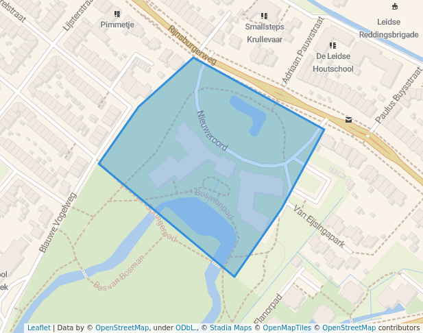 walking in Nieuweroord map in Leiden