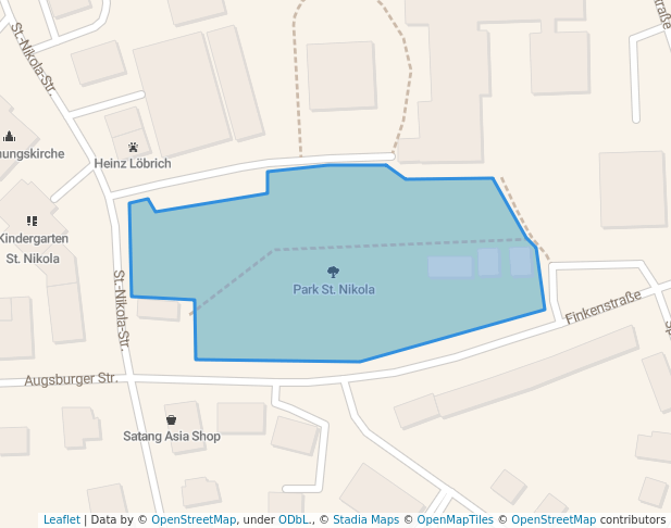 walking in Park St. Nikola map in Straubing