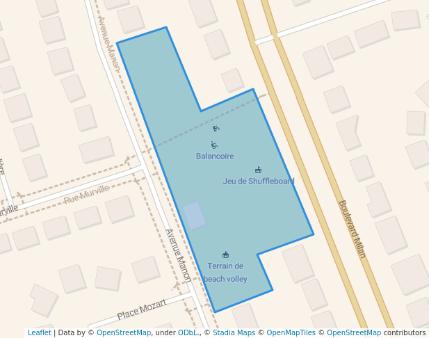 walking in Parc Manon map in Brossard