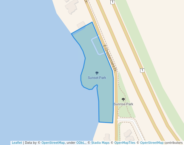 walking in Sunset Park map in Chestermere