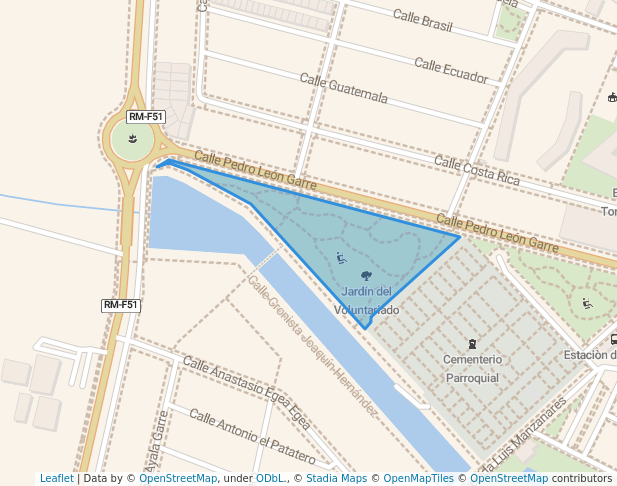 walking in Jardín del Voluntariado map in Torre-Pacheco