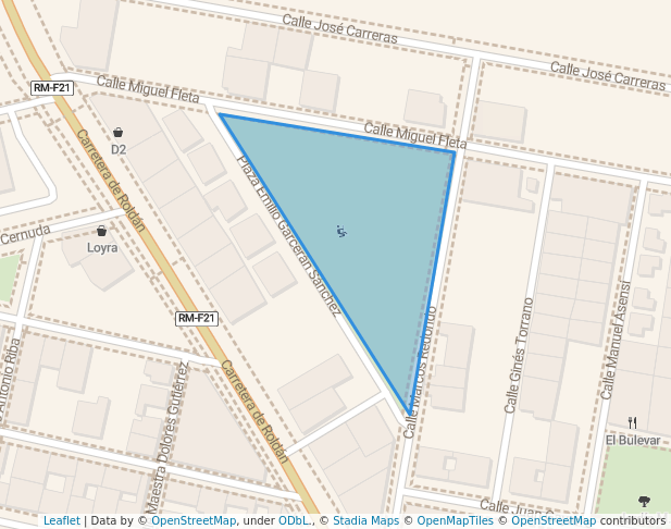 walking in Plaza Emilio Garcerán Sánchez map in Torre-Pacheco