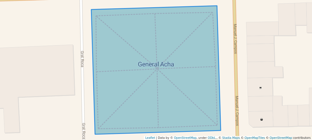 walking in Plaza Manuel Belgrano map in General Acha