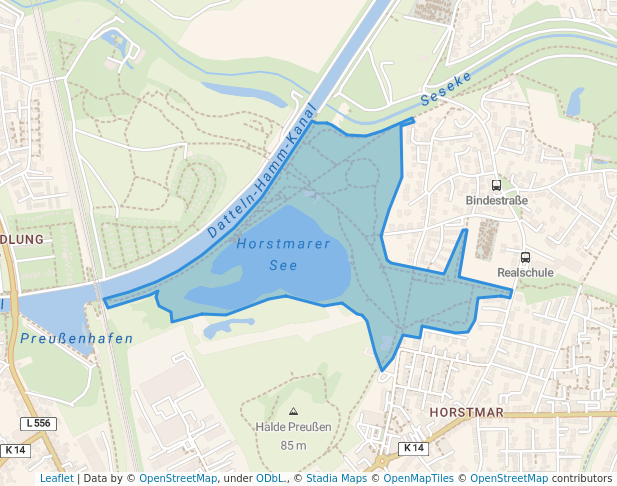 walking in Seepark Lünen map in Lünen