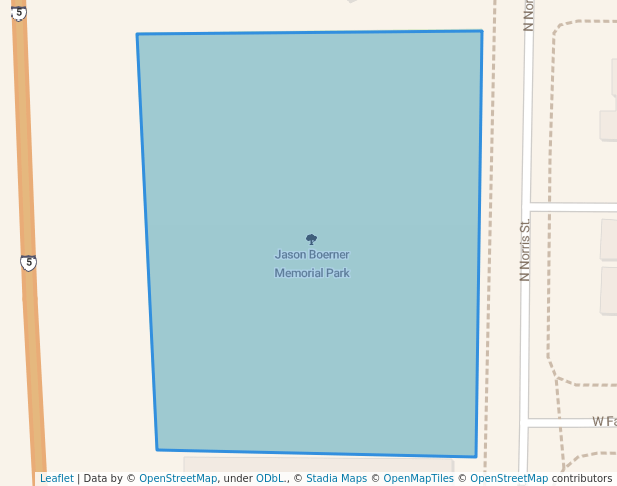 walking in Jason Boerner Memorial Park map in Burlington