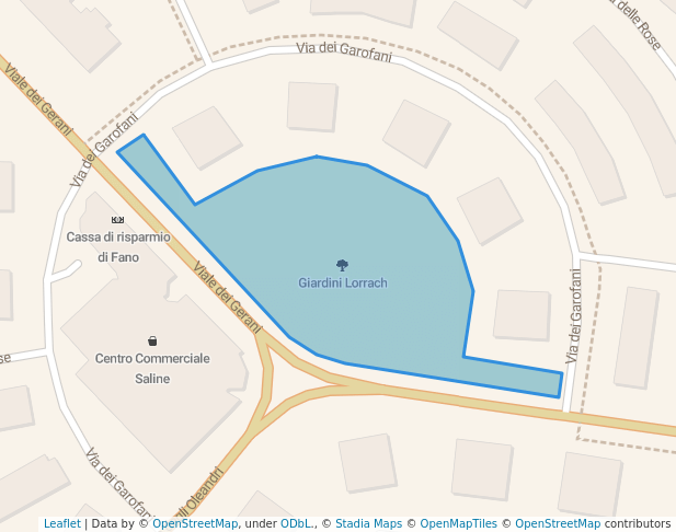 walking in Giardini Lorrach map in Senigallia