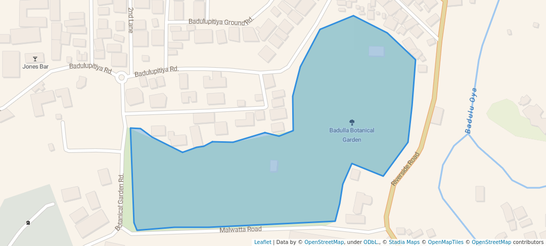 walking in Badulla Botanical Garden map in Badulla