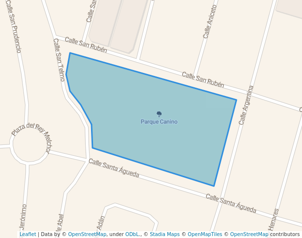 walking in Parque Canino map in San Javier