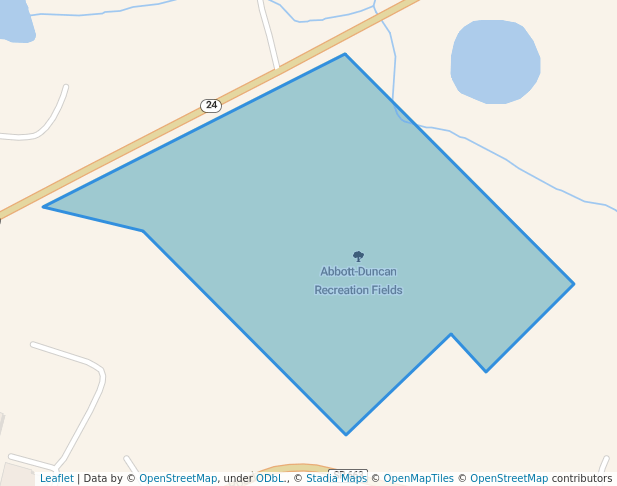walking in Abbott-Duncan Recreation Fields map in Rustburg