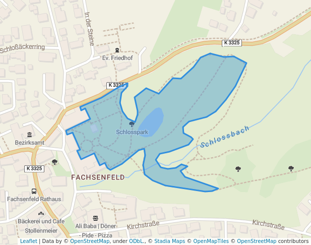 walking in Schlosspark map in Aalen