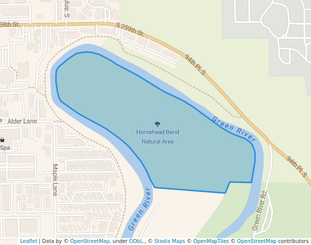walking in Horsehead Bend Natural Area map in Kent