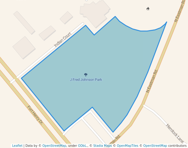 walking in J Fred Johnson Park map in Kingsport