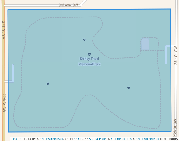 walking in Shirley Theel Memorial Park map in Austin