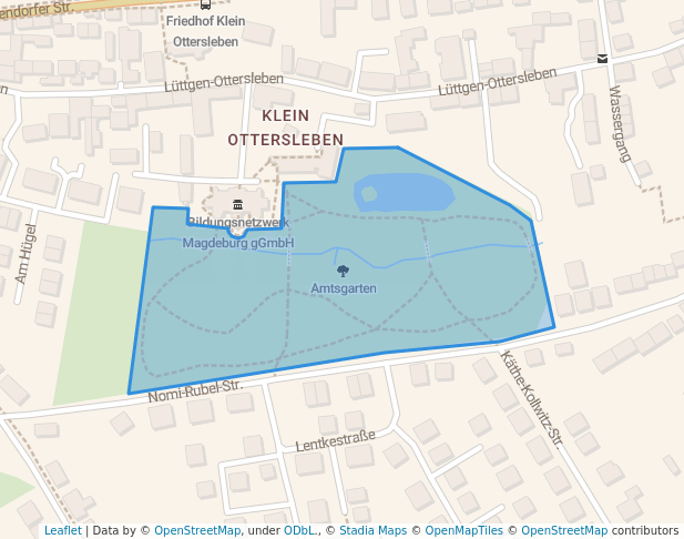 walking in Amtsgarten map in Magdeburg