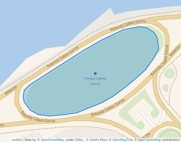 walking in Parque Calixto García map in Havana