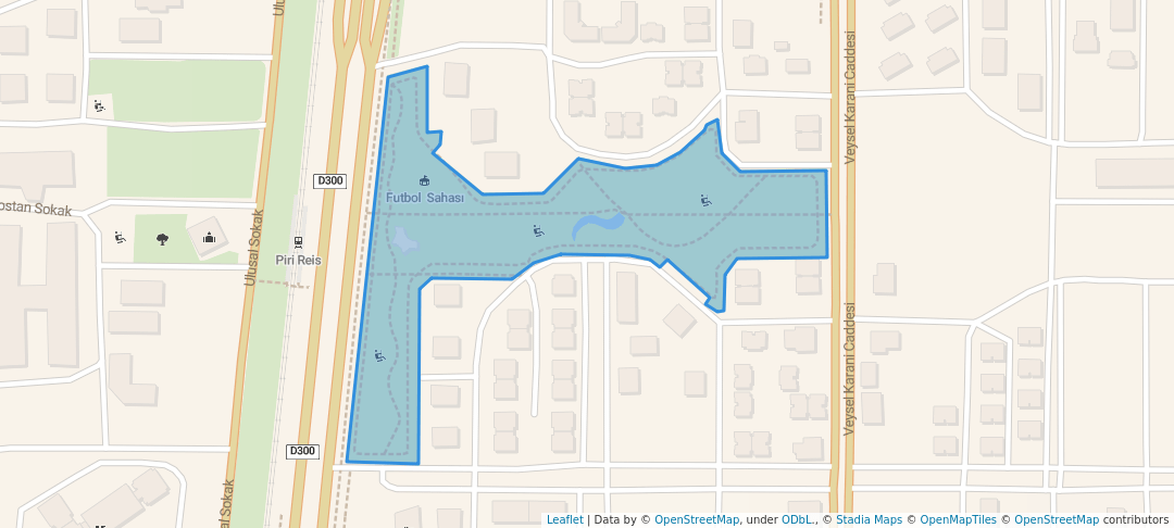 walking in Piri Reis Parkı map in Konya