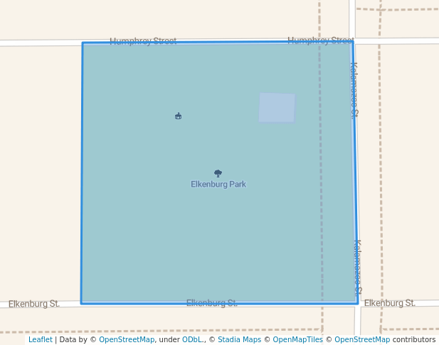 walking in Elkenburg Park map in South Haven